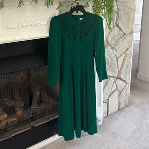 Elegant Green Long Sleeve Dress